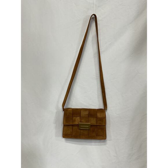 Loeffler Randall 'Delphine' Brown Leather Suede Clutch Bag - Picture 2 of 4